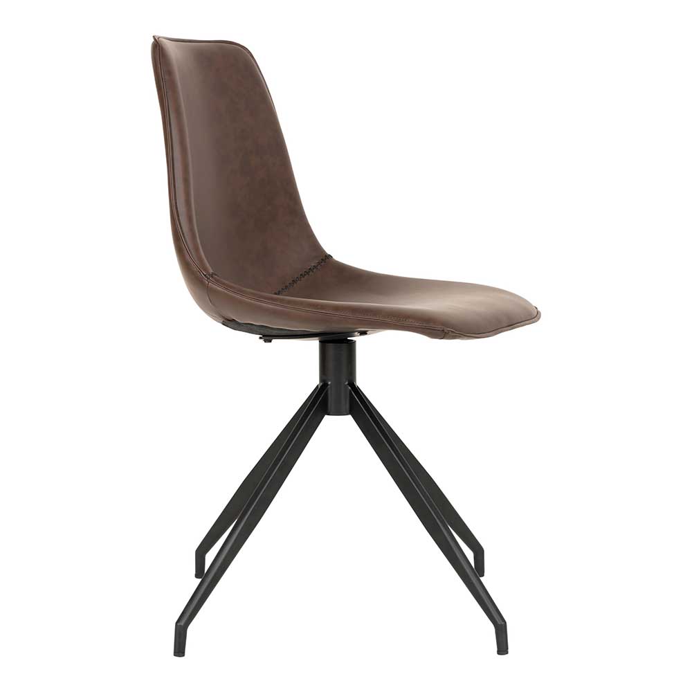 Drehstühle in Dunkelbraun Kunstleder - Rimorio (2er Set)