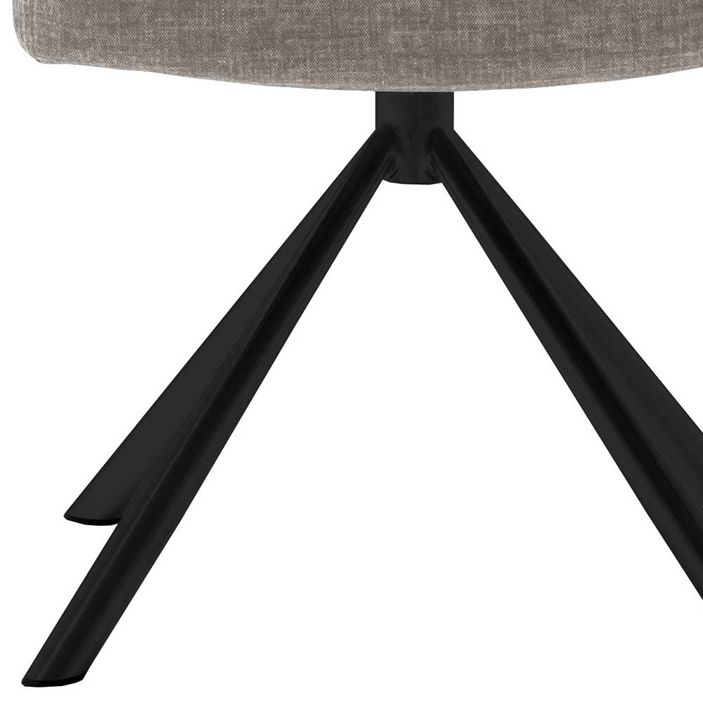 Schwarzes Metallgestell des Esstischstuhls mit vier konischen Beinen und Spider-Optik – More