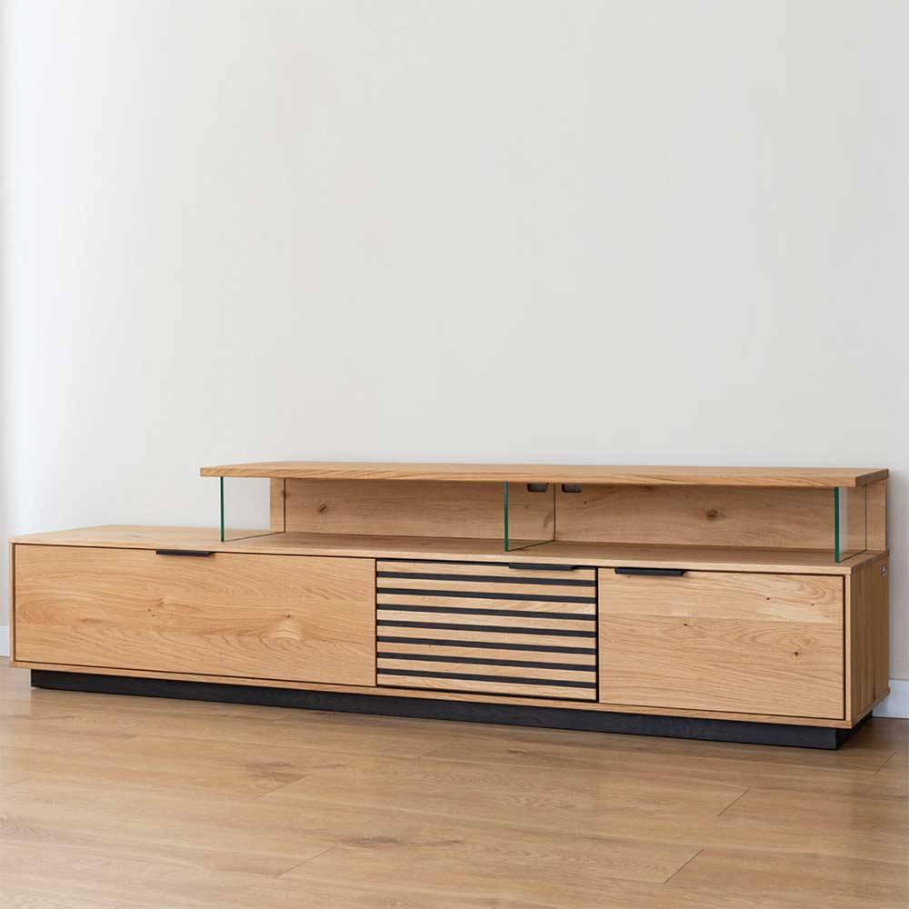 TV Lowboard mit LED aus Eiche Massivholz - Eribella