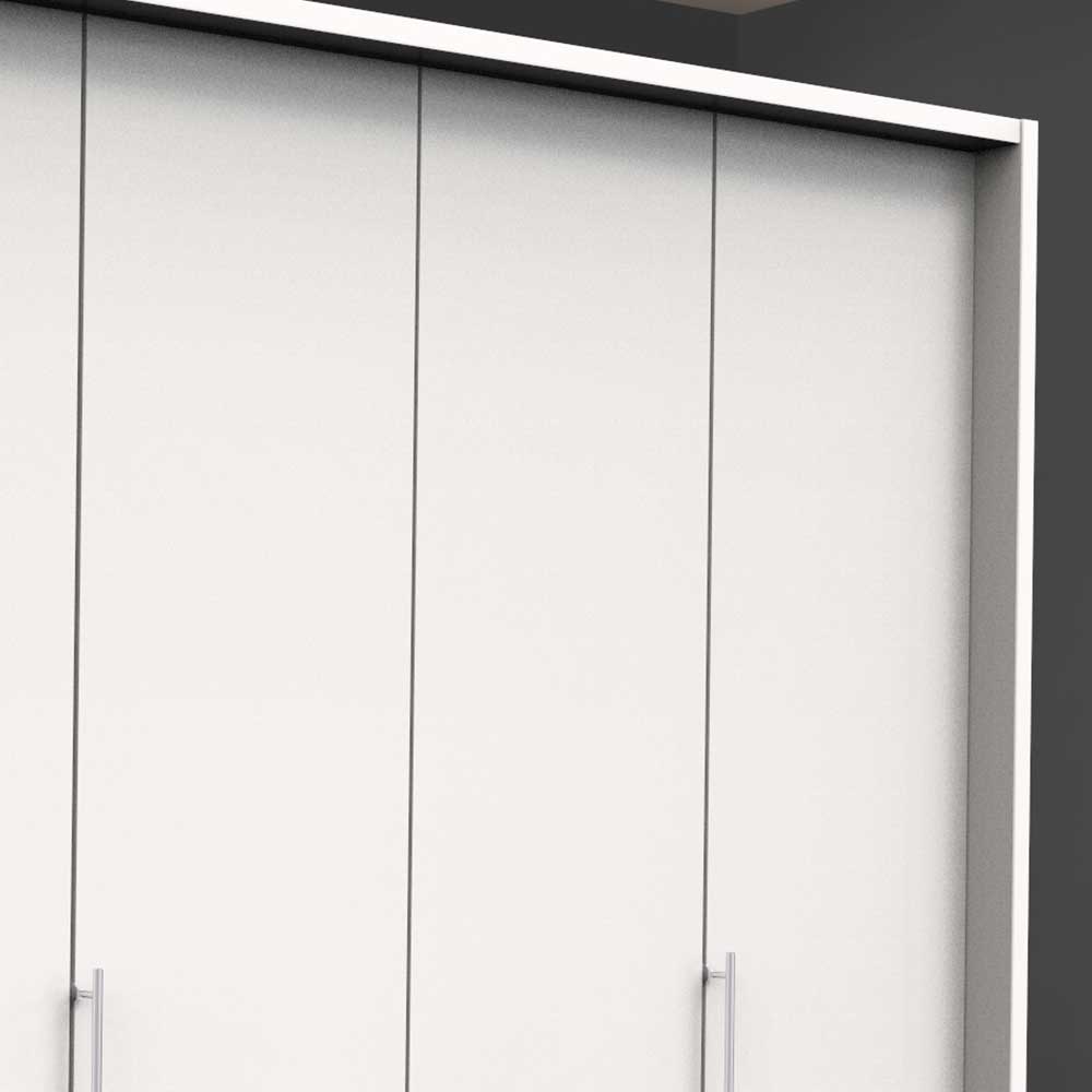 Weißer 3m Kleiderschrank mit Metallgriffen - Donpiave