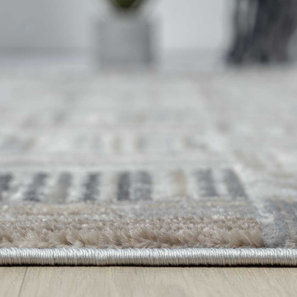 Moderner Kurzflor Teppich mit geketteltem Rand - Bihar