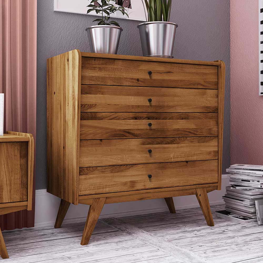 100x105x50 Midcentury Kommode aus Wildeiche - Hardus