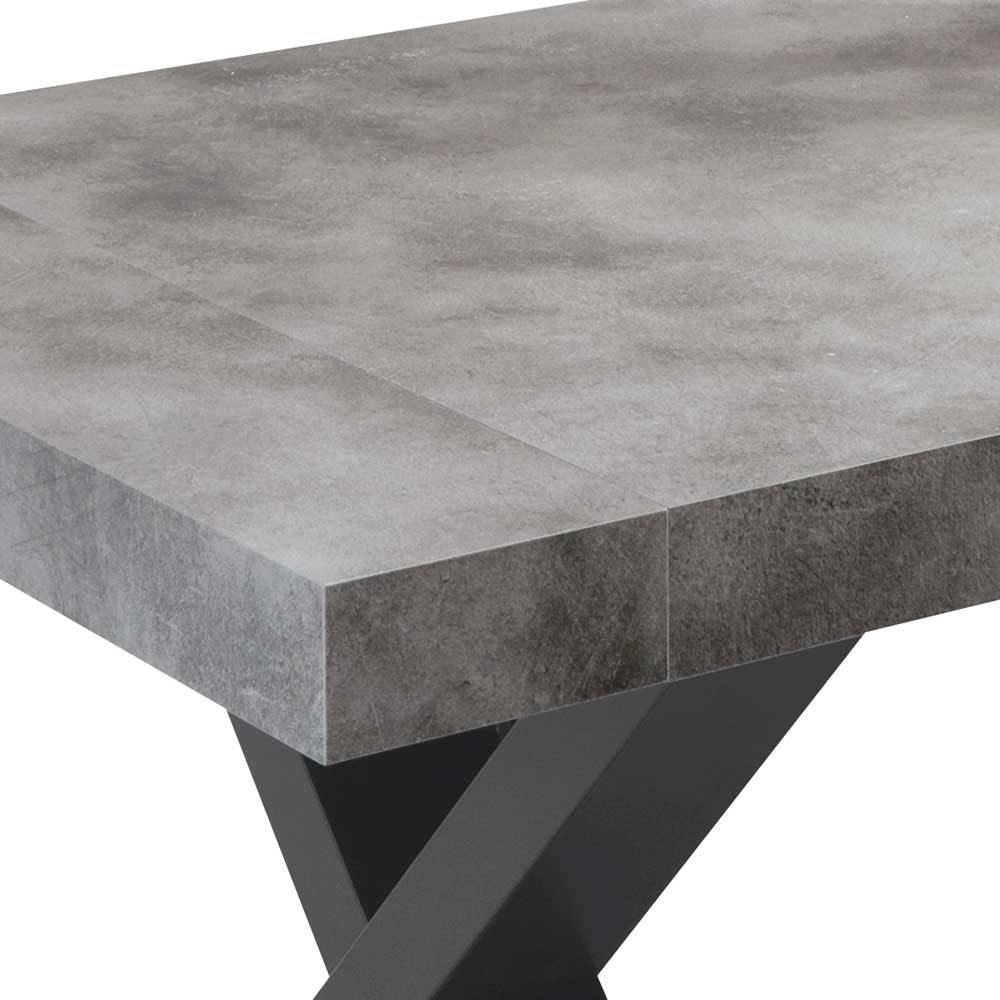 Betonoptik Ausziehtisch mit zwei Einlegeplatten - Relisa