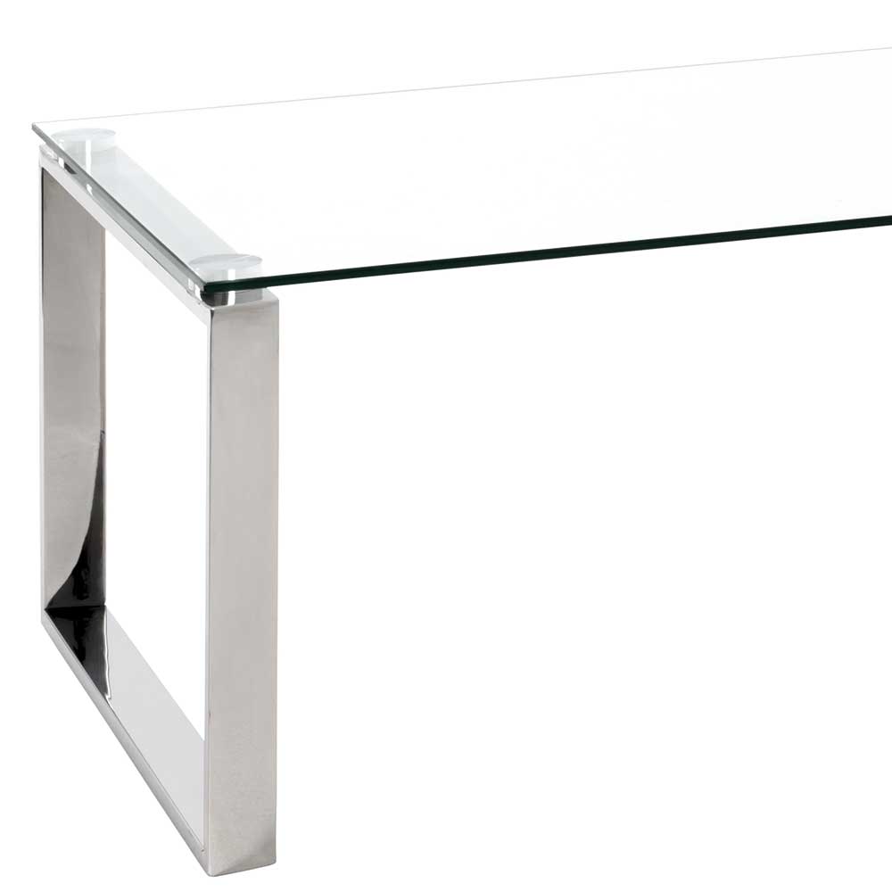120x60 cm Wohnzimmertisch mit Glasplatte - Ulma