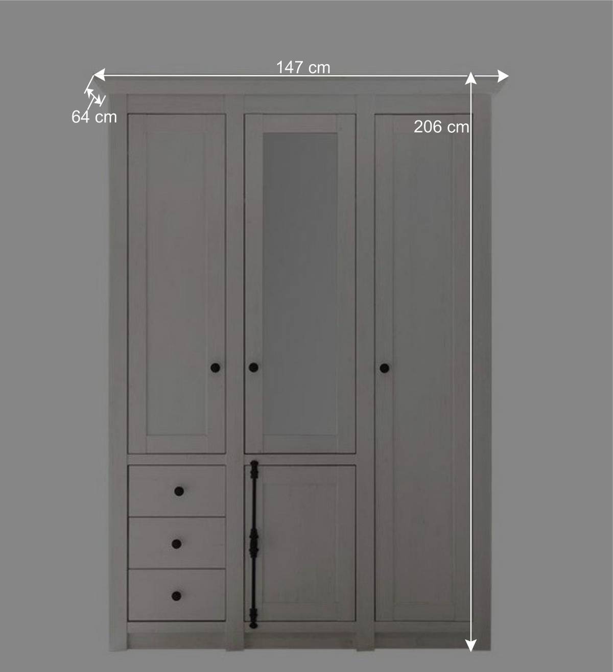 Weißer Schlafzimmerschrank Chelles mit viel Stauraum