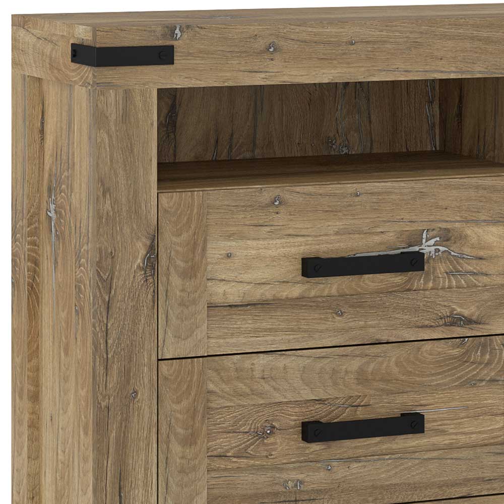 Rustikal-modernes Sideboard in Eiche Dunkel - Ginetta