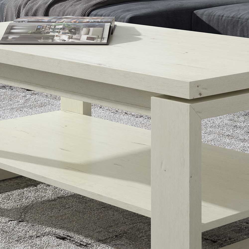 Höhenverstellbarer Wohnzimmertisch in Creme - Anoek