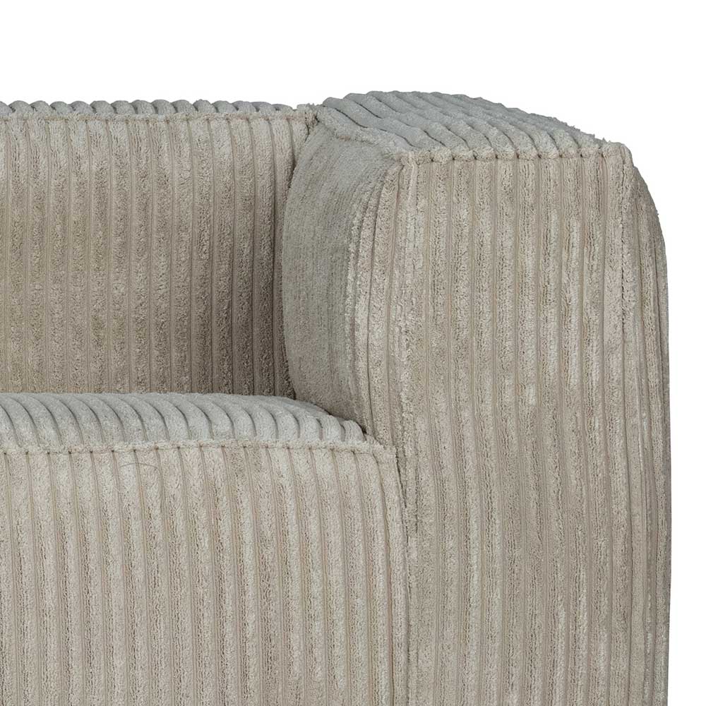 Cord Wohnzimmercouch in Beigegrau - Jamiesa