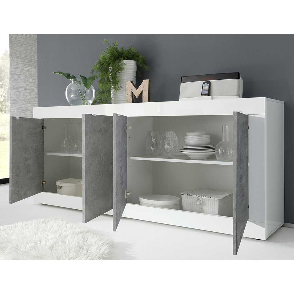 Sideboard mit 4 Türen in Beton Optik - Narandu