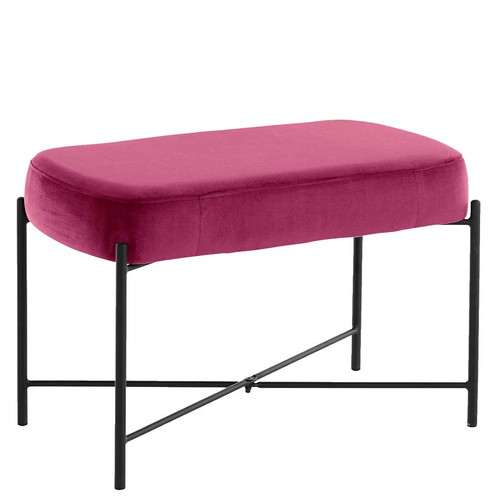 Samtbank in Pink mit Metallgestell - Infernya