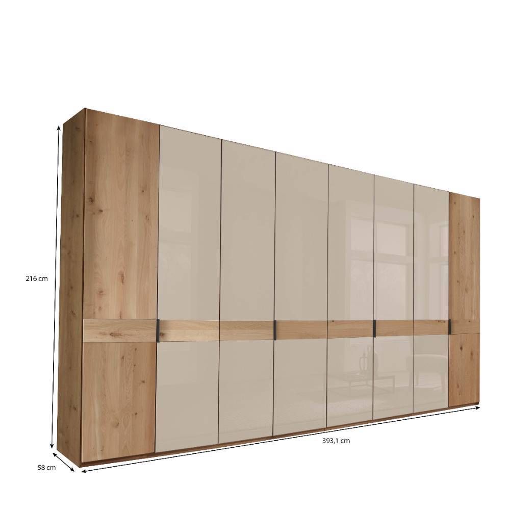 8-türiger Schlafzimmerschrank in Champagner - Nikoba