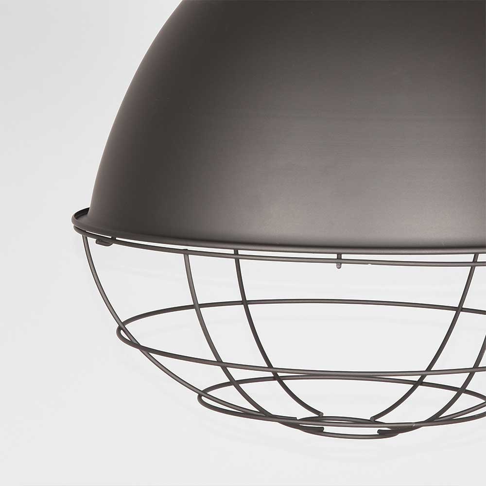 Hänge Lampe mit Stahlschirm mit Gitter - Ruvania
