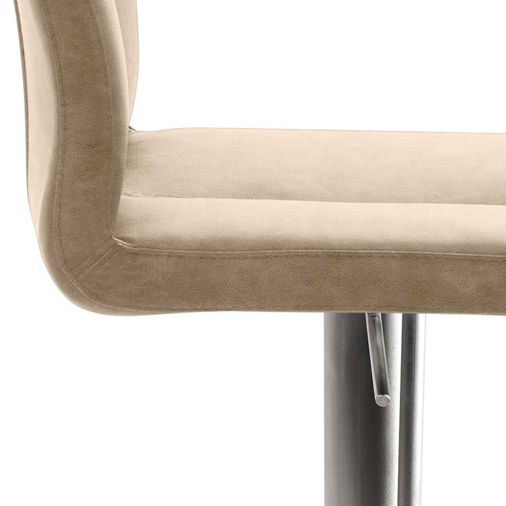 Eleganter Kunstleder Barstuhl in Beige - Nisida