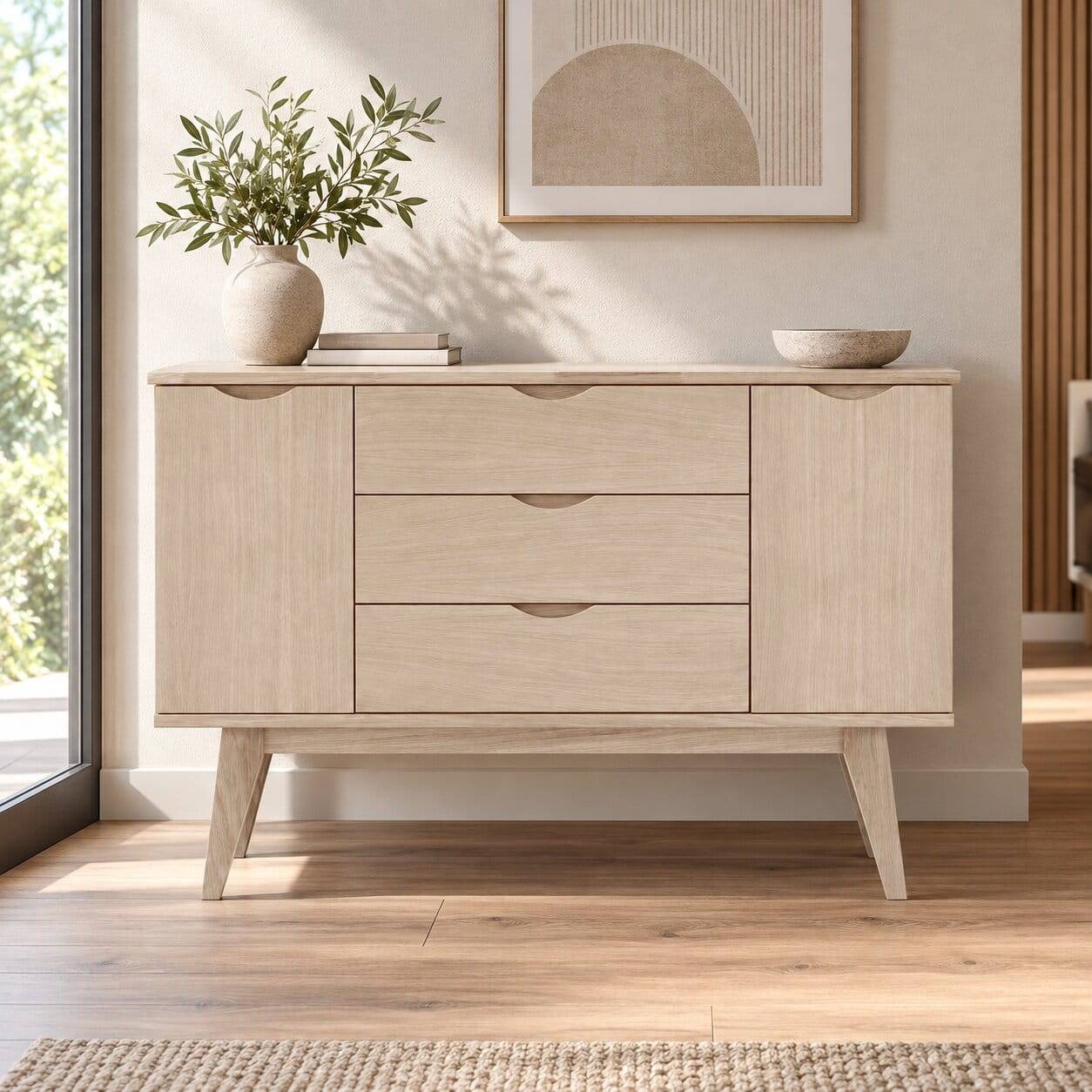 122 cm breites Skandi Sideboard 2-türig - Pessoa