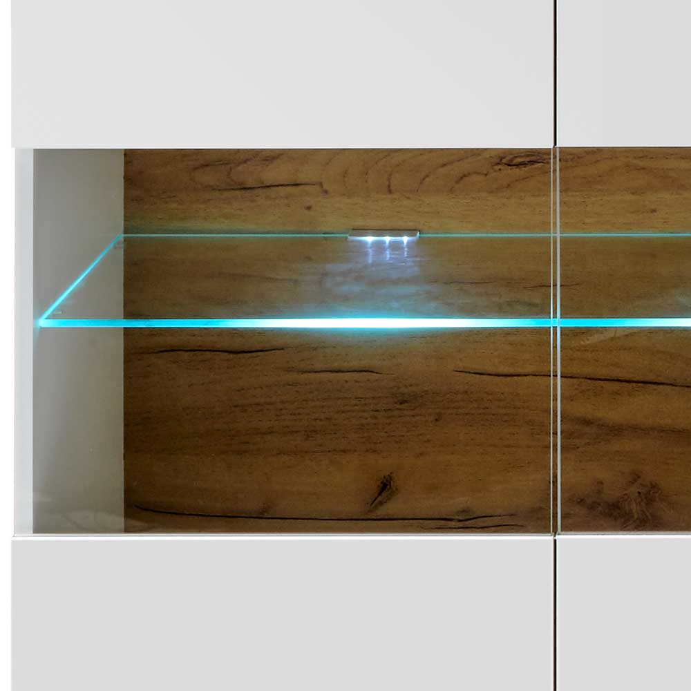 138x91x40 Kommode mit Glas 3-türig - Myrda