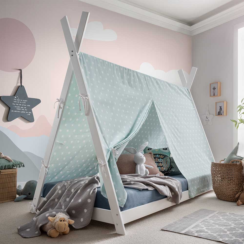 Kinderzimmer Bodenbett im Zelt Design - Polar