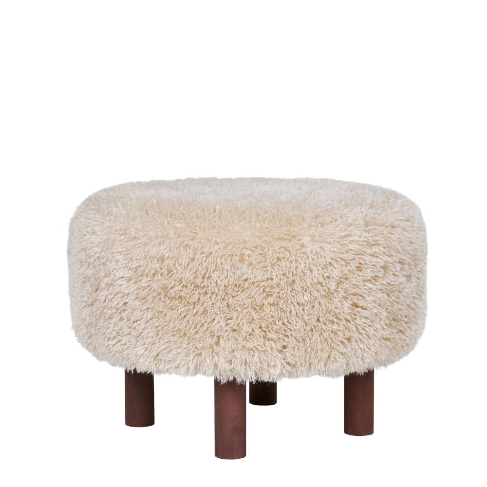 Kunstfell Hocker in Beige - Andjes