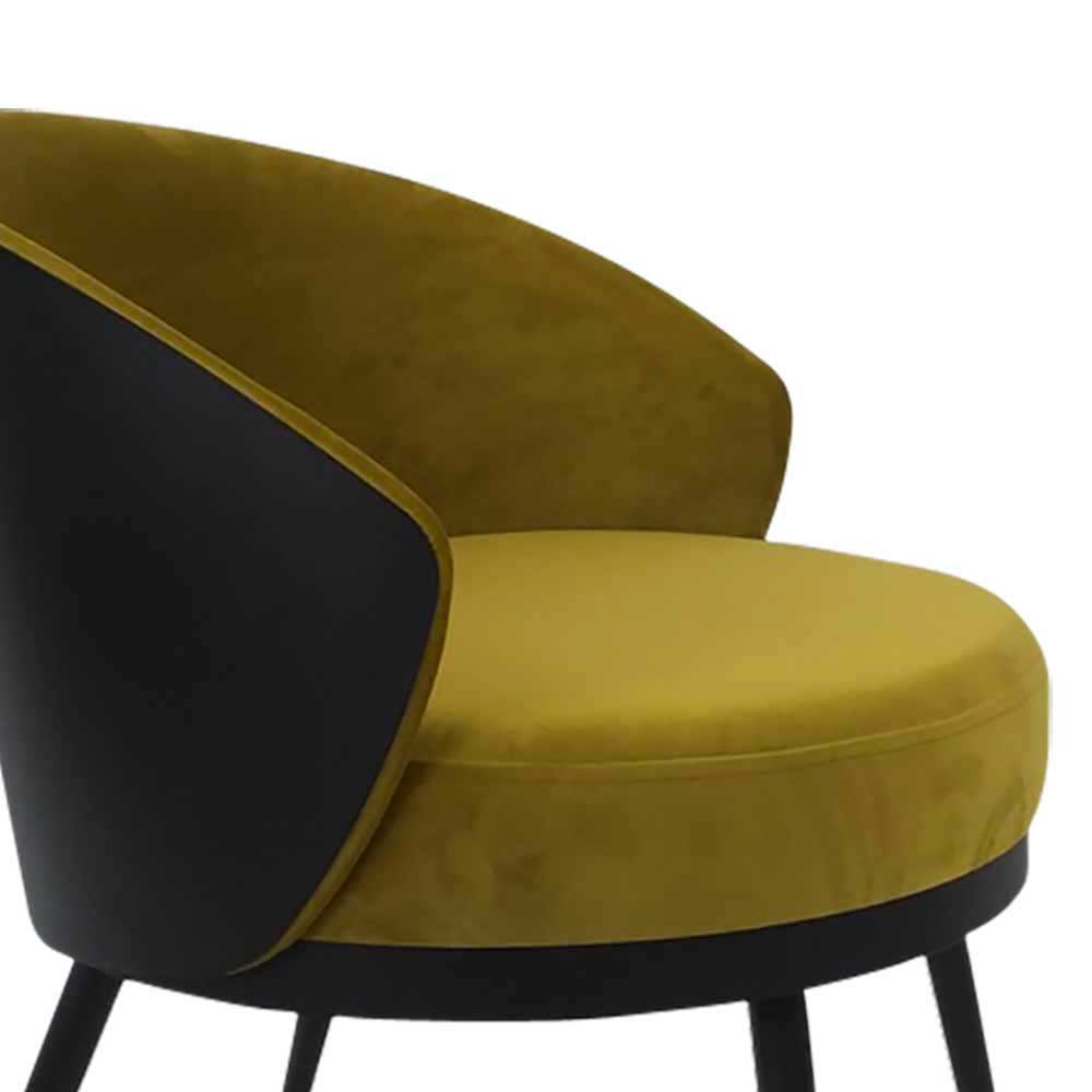Frei stellbarer Velours Sessel in Gold Gelb - Durense