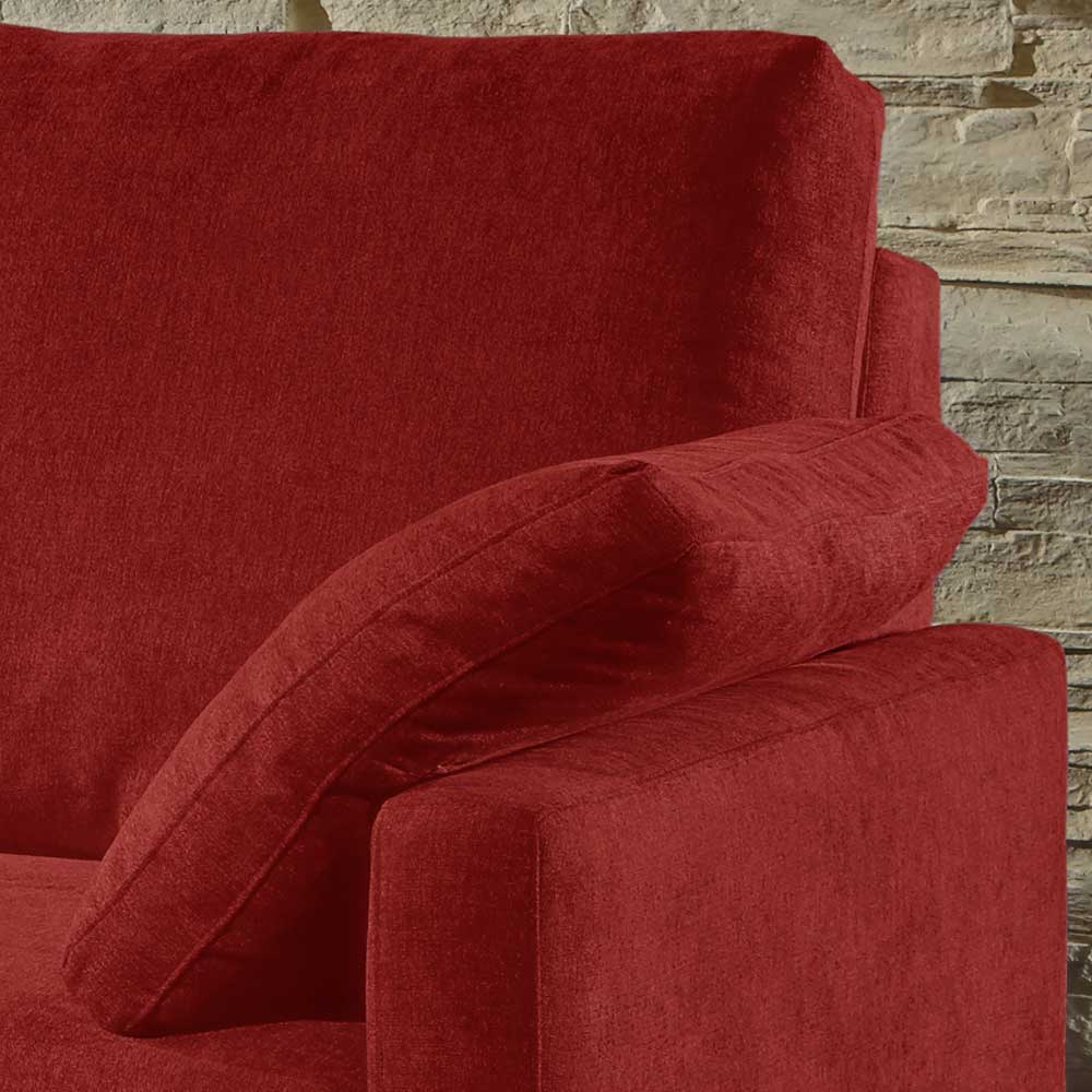 Klappcouch in Dunkelrot Webstoff - Lamaldavo