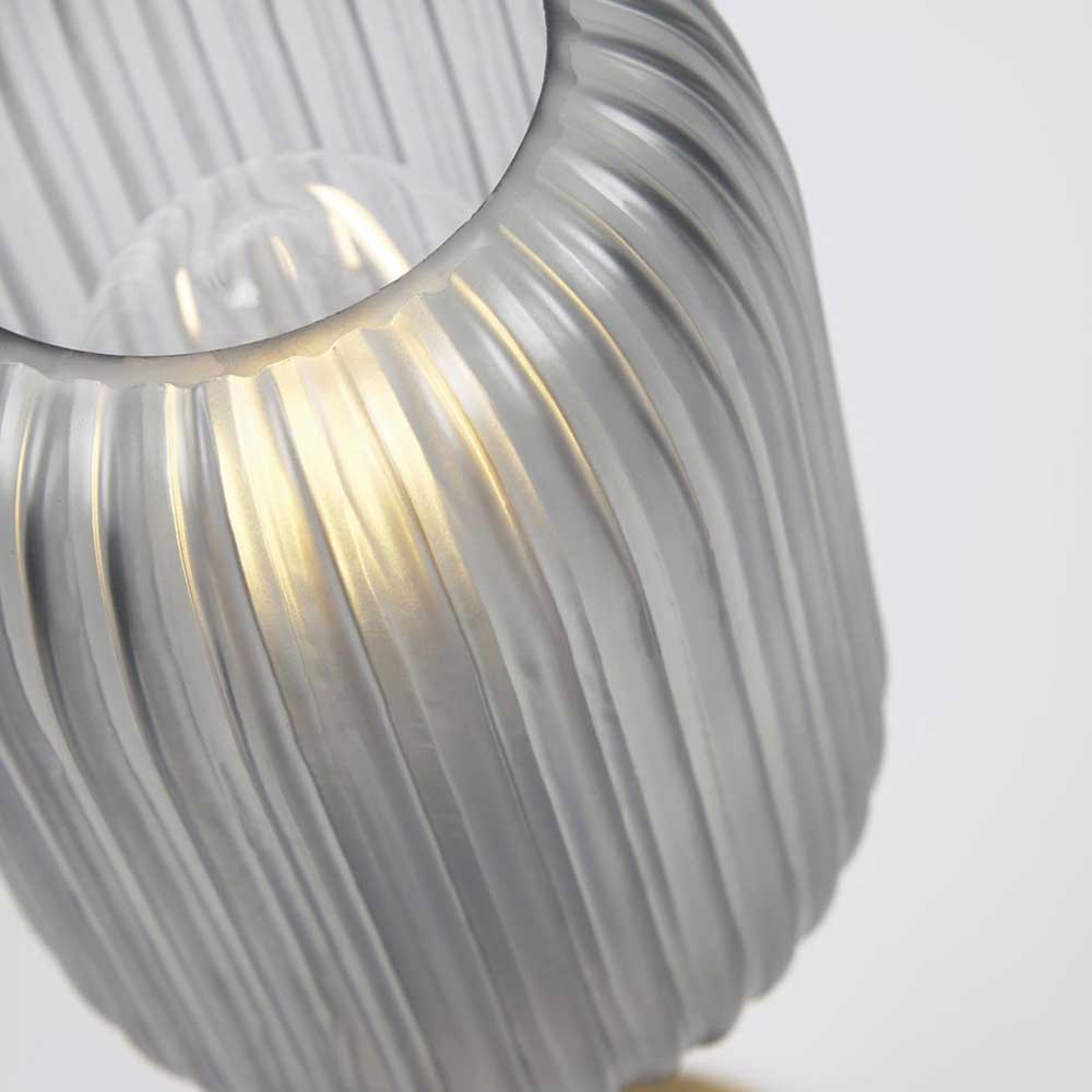 Elegante Tischlampe in Grau Glasschirm - Mariell