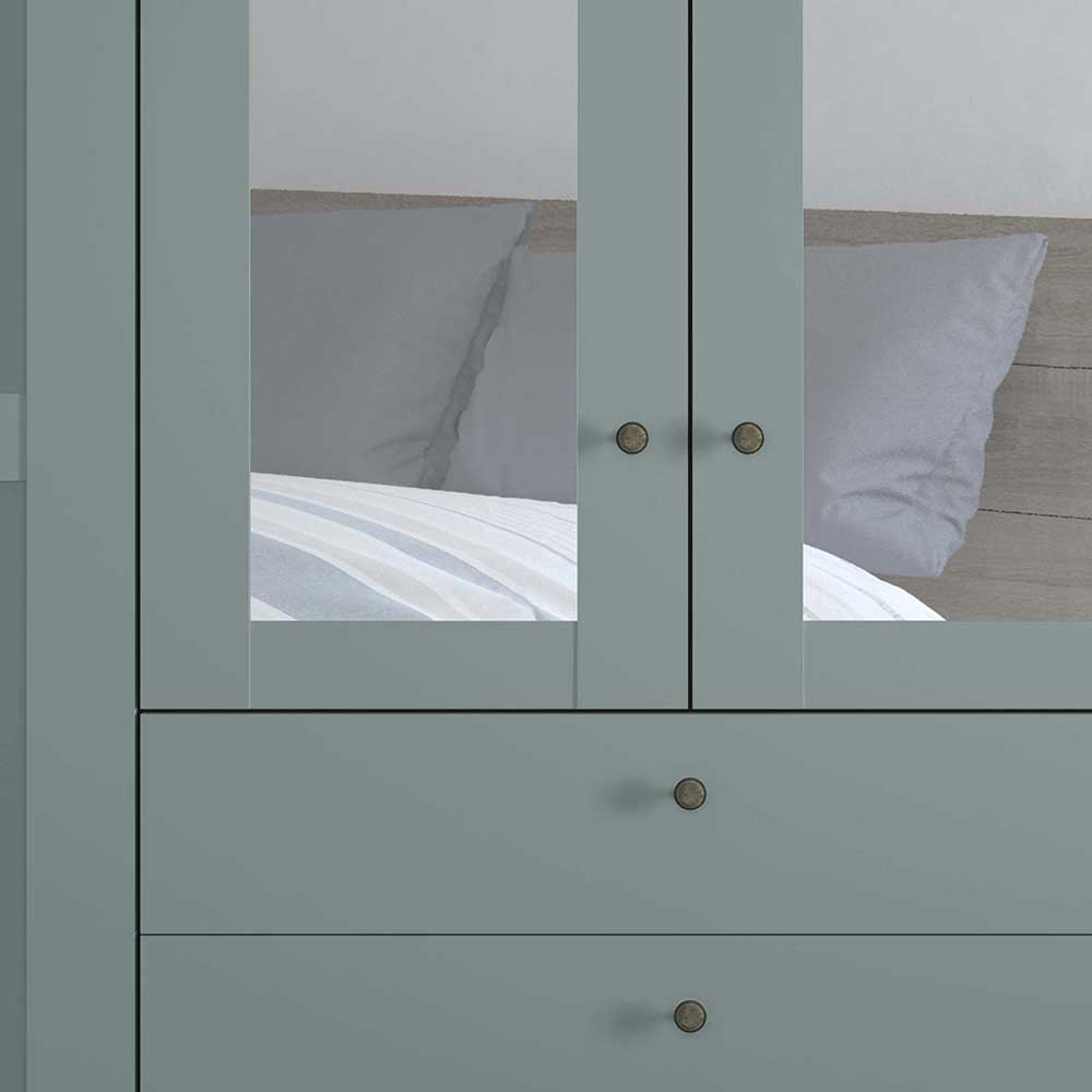Großer Kombi-Kleiderschrank in Graugrün - Rajavo