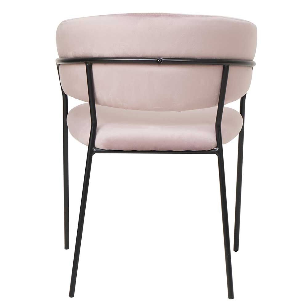 Polsterstuhl in Rosa & Schwarz - Cementa