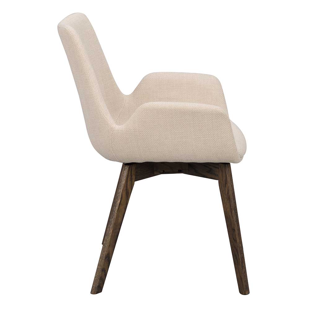 Stühle in Beige & Eiche Dunkelbraun - Invitus (2er Set)