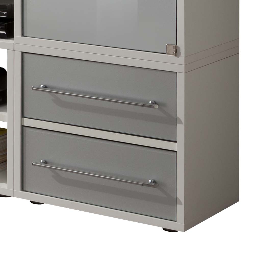 Stylisches Stauraum Möbel in Weiß & Silber - Imtrador