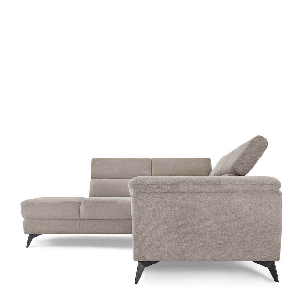 Fünfsitzer Eckcouch in Beige - Hisa