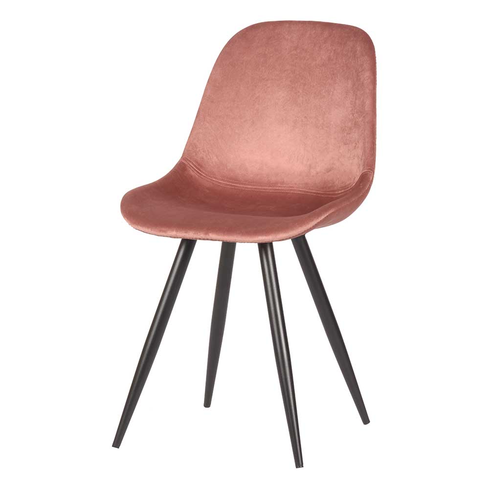 Skandi Design Samtstuhl in Altrosa - Ufficio (2er Set)