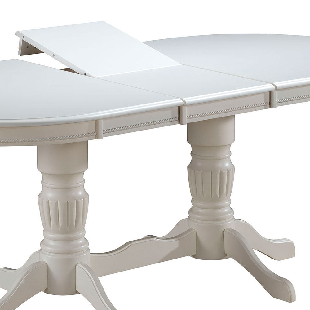 Weißer Landhaus Tisch in Oval - Relisas