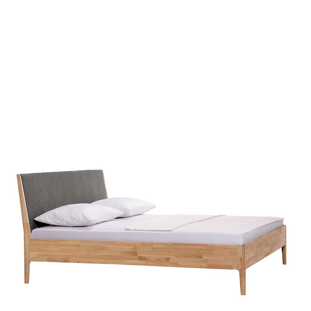 Bett in Wildeiche Honig mit Grau - Zalyna