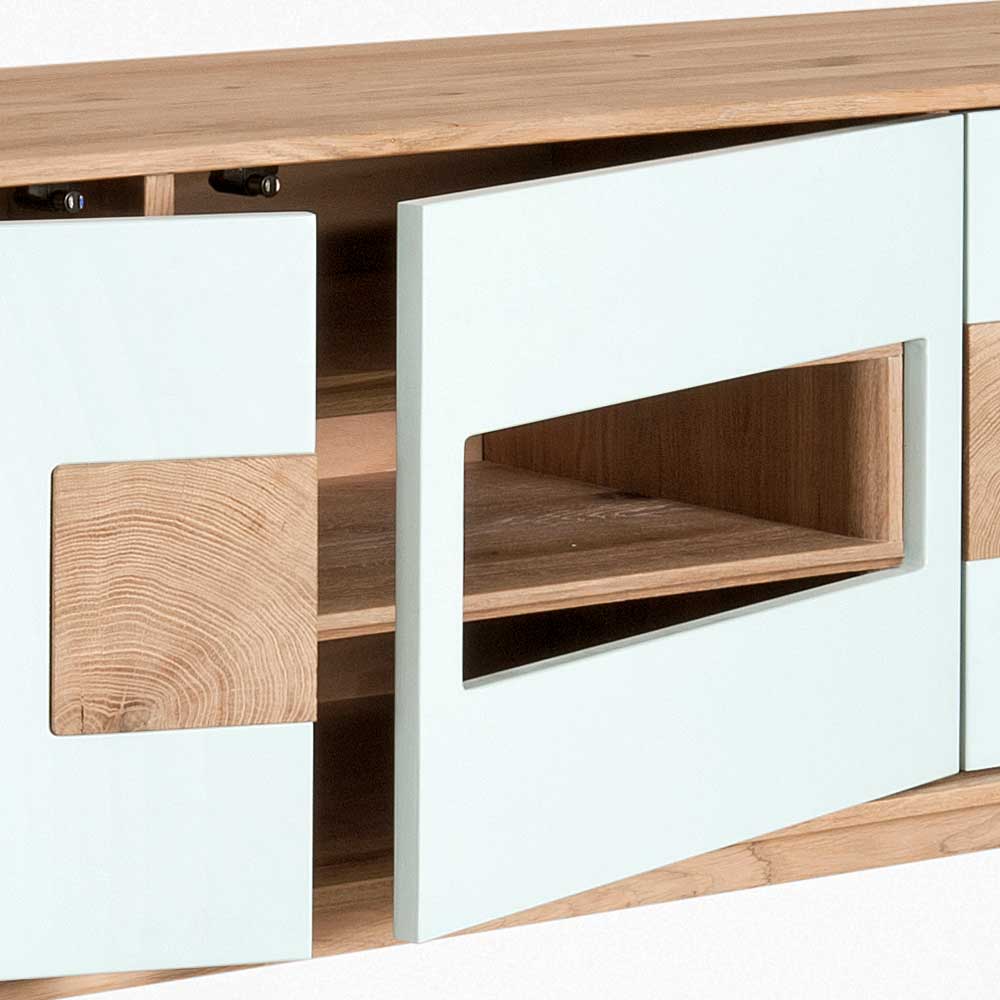 Design TV Schrank in Weiß & Eiche Bianco - Julecas