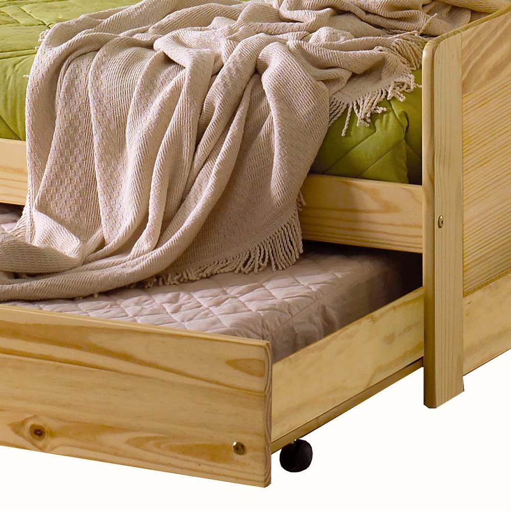 90x200 Massivholzbett mit Ausziehbett - Kascanu