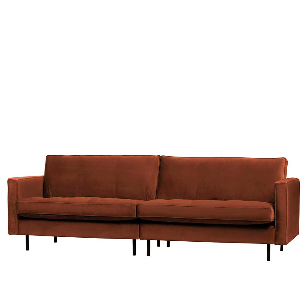 Samt Dreisitzer Couch in Rost Braun - Naryon