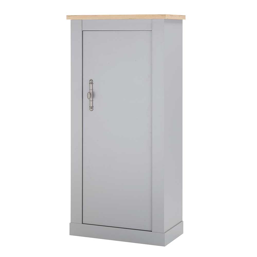 68x142x37 Landhaus Schrank in Lichtgrau & Eiche NB - Buleta