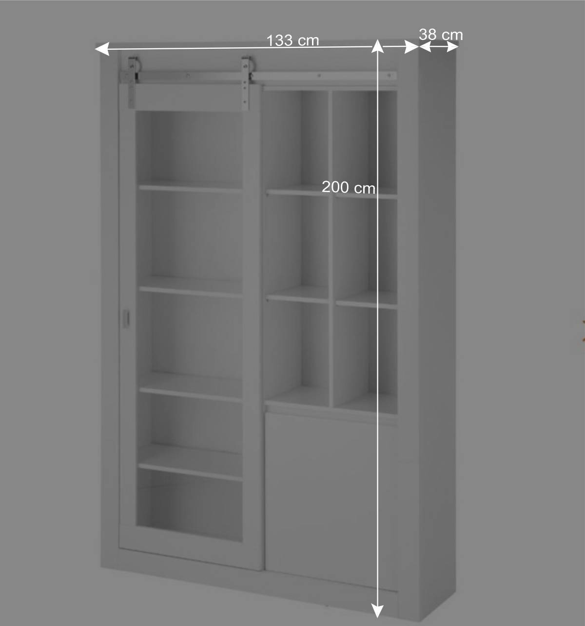 Design-Vitrinenschrank in Weiß mit Chrom - Memphys