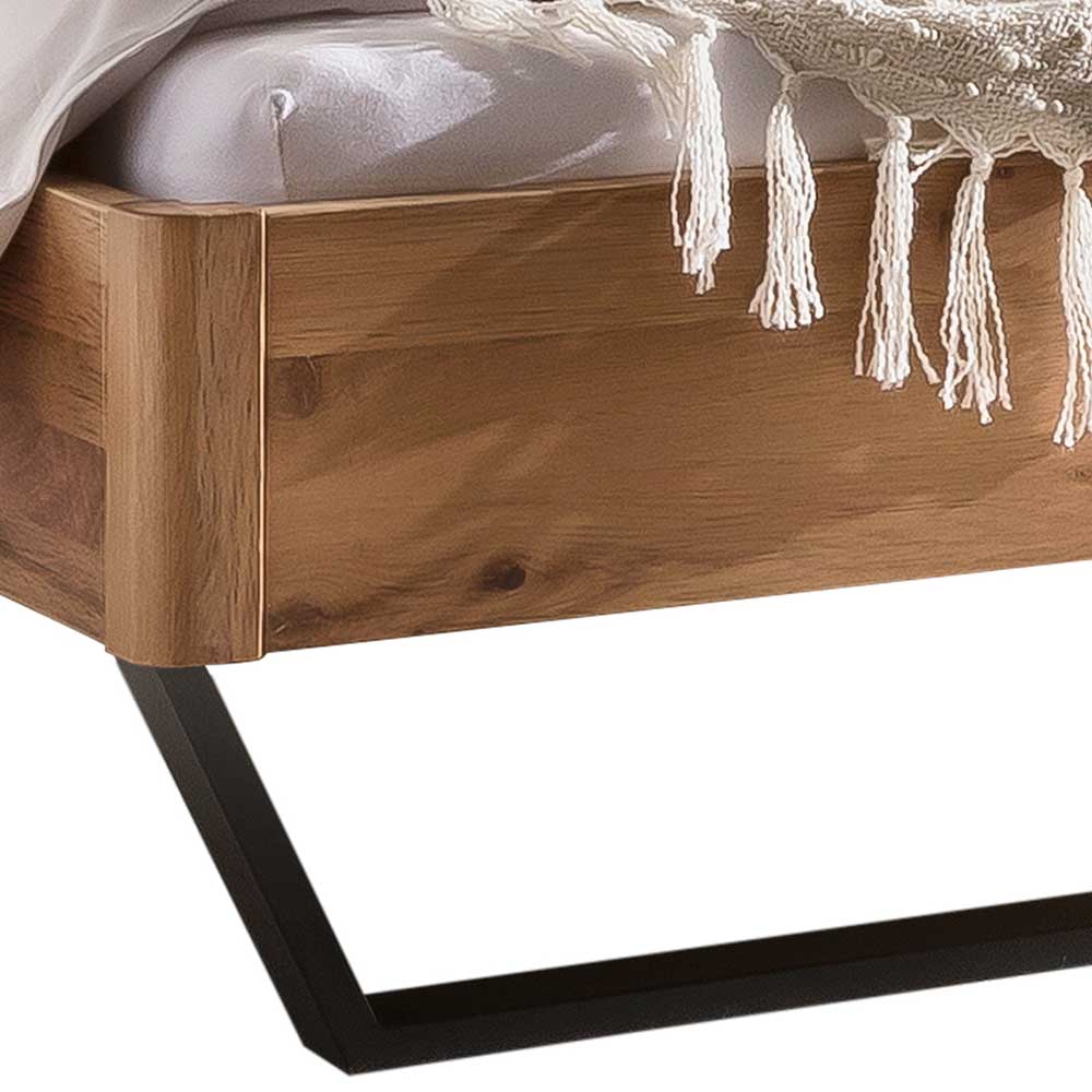 140x200 Bett mit Naturkante Kopfteil - Wikolia