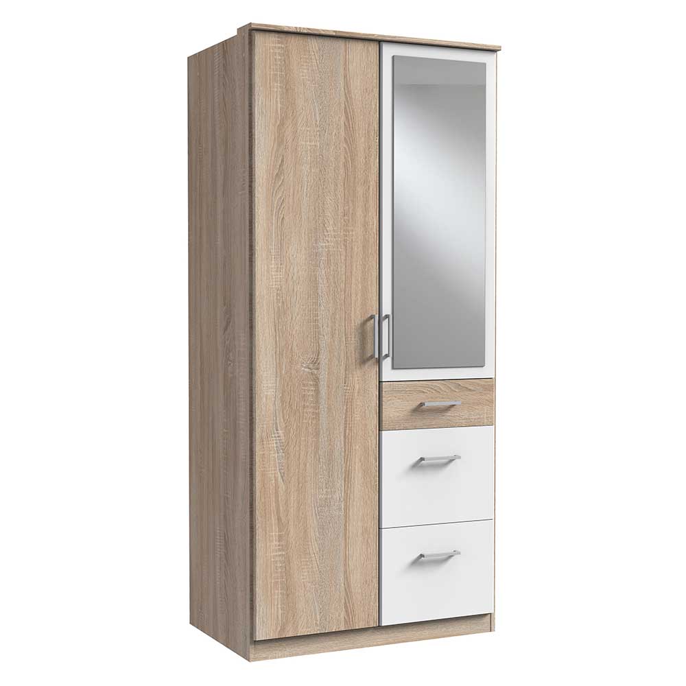 91 cm breiter Kombi-Kleiderschrank mit Spiegel - Coros