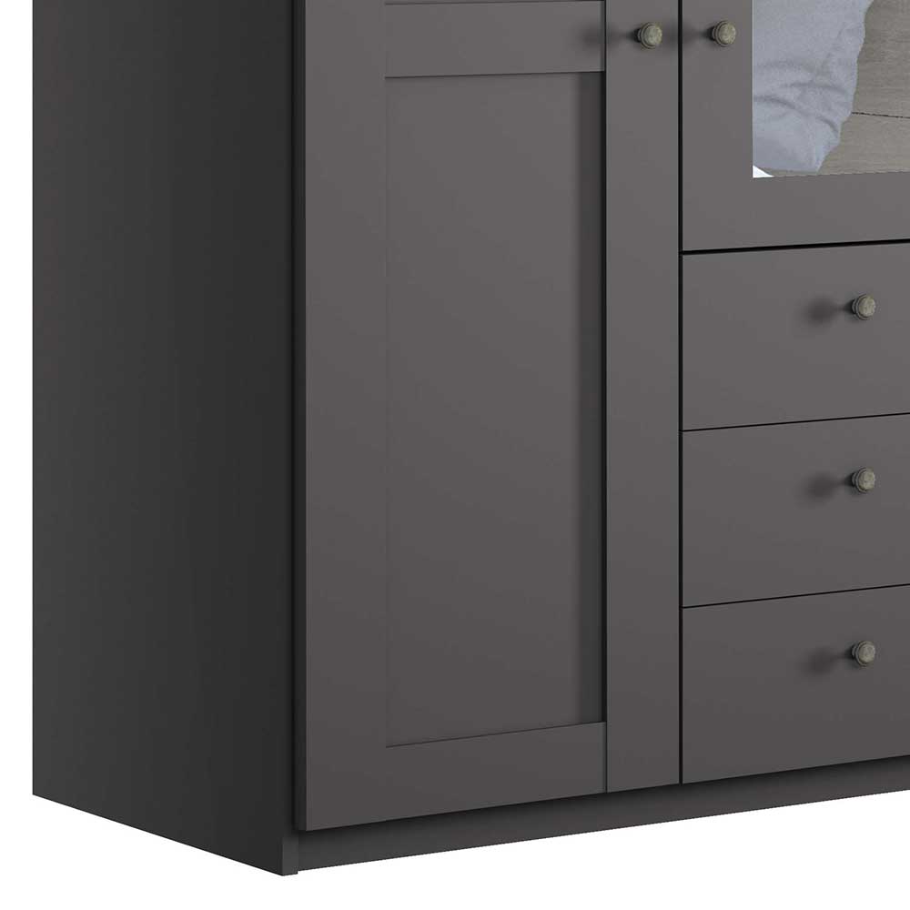 3-türiger Kombi-Kleiderschrank mit Spiegel - Mataram