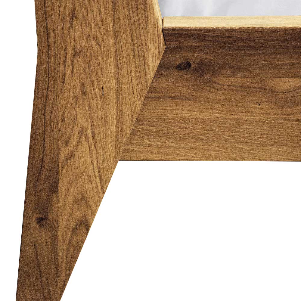 220cm langes Wildeiche Bett im Retrostil - Hardus