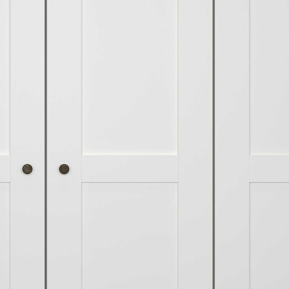 Breiter Kleiderschrank in Weiß 6-türig - Flinn