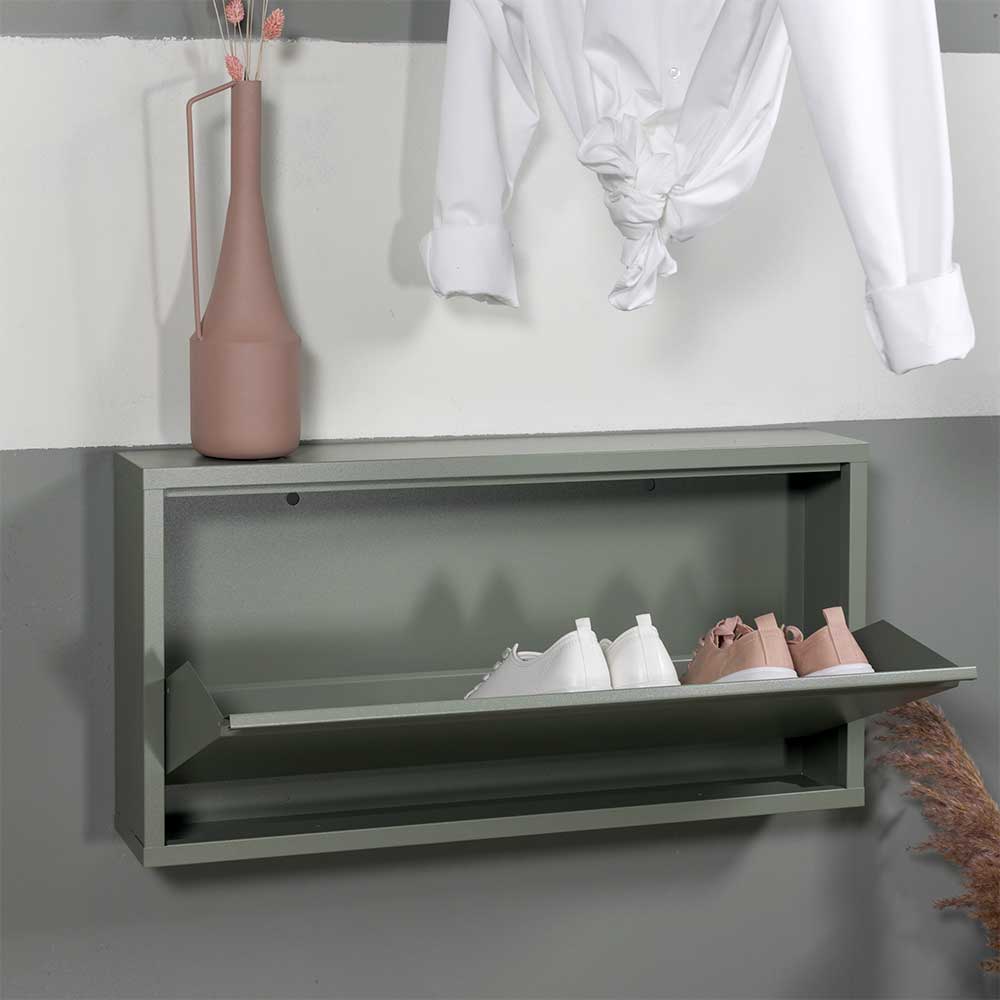 1 Klappen Schuhschrank in Graugrün - Brisco