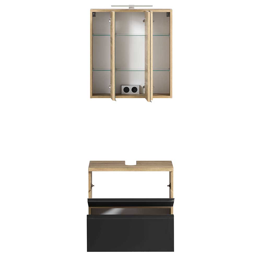 Badezimmer Waschplatz in mattem Grau - Jambi (zweiteilig)