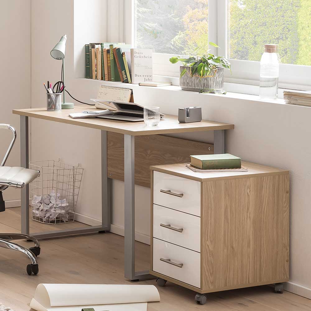 Officetisch in Eiche Hell Holzdekor - Vrella