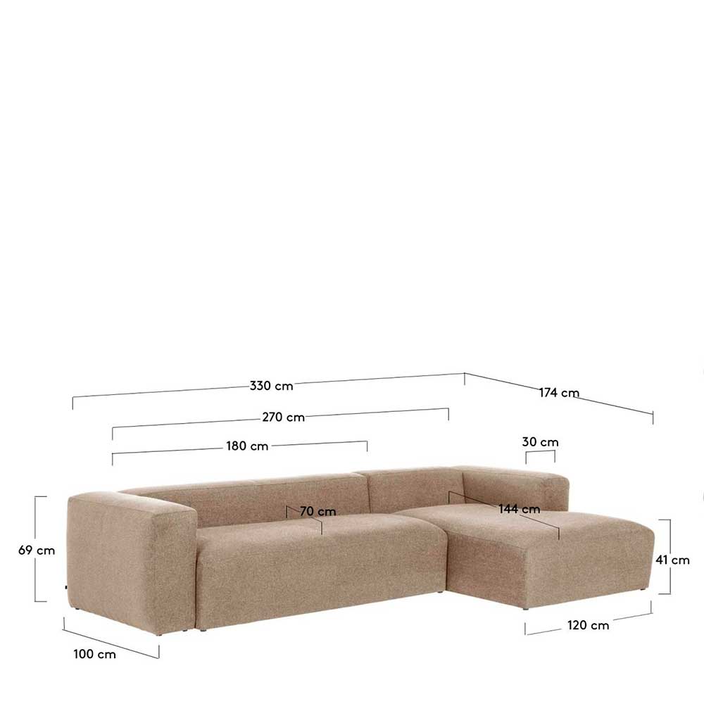 Ecksofa Wohnlandschaft in Beige - Sasson