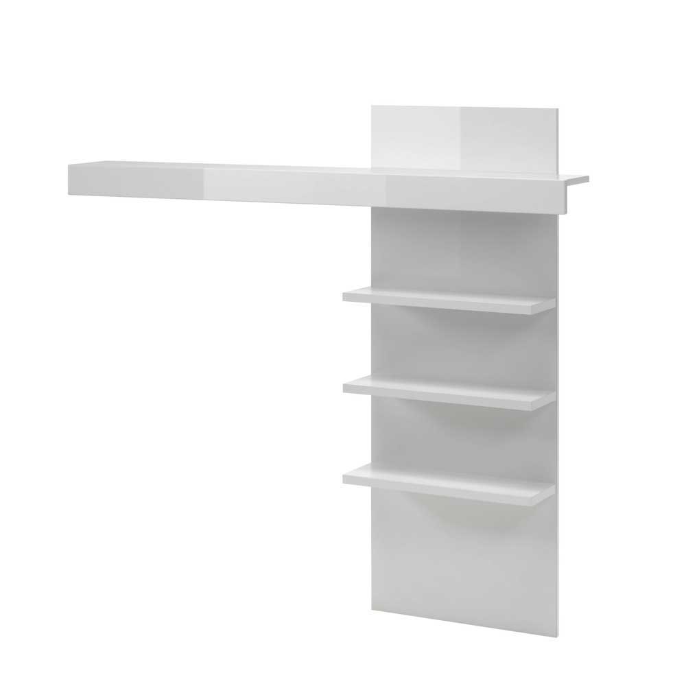 Kompakte TV Wand in Weiß Hochglanz Mextra mit Lowboard (zweiteilig)