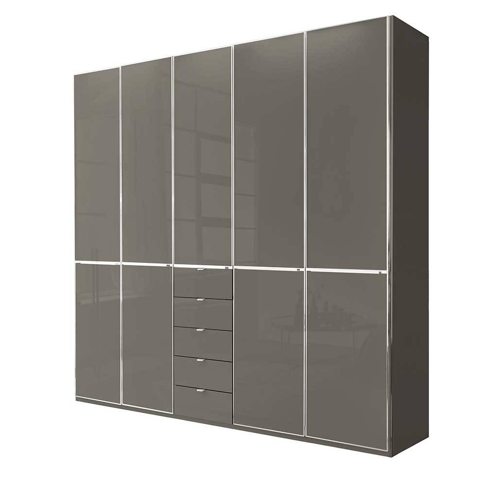 Brauner Kombi-Schlafzimmerschrank 5-türig - Madita