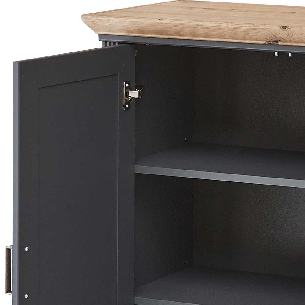 Sideboard in Dunkelgrau und Eiche - Joe