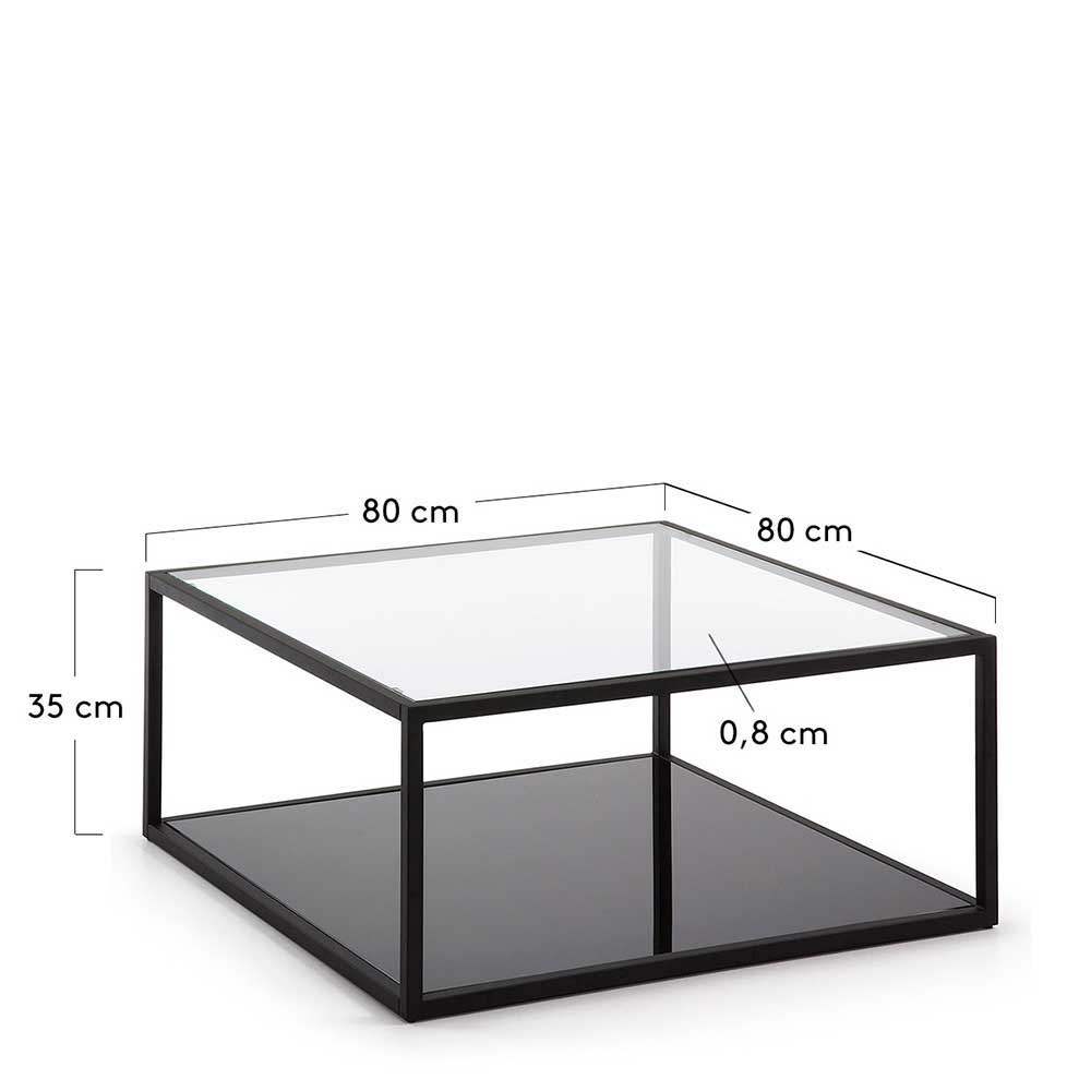Designer Wohnzimmertisch aus Glas & Stahl - Gerimia